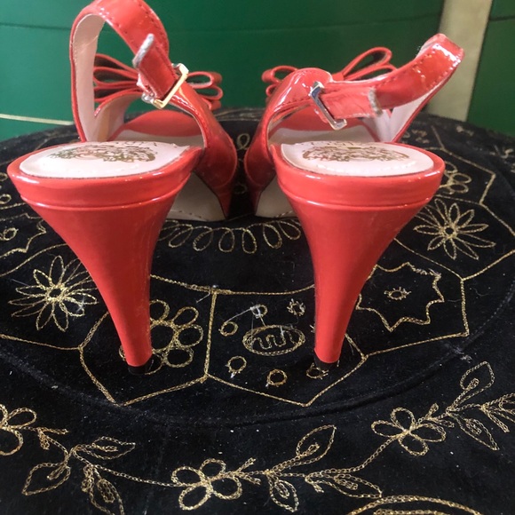 Vince Camuto 6.5 Sling Back Bow Heels Anisha Coral - Picture 7 of 9